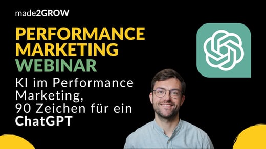 13. März 2023 | Webinar: KI im Performance Marketing, 90 Zeichen für ein ChatGPT